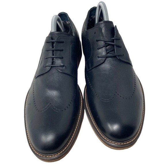 English Laundry Men's Size 7 Wing Tip Dress Casual Shoes Black Leather - Picture 2 of 10